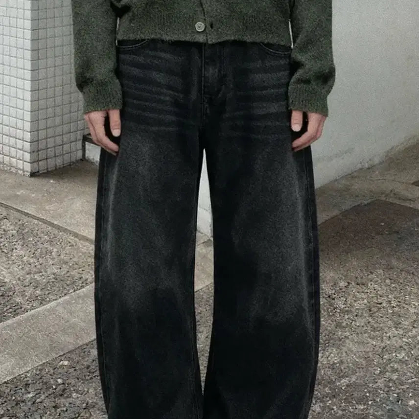 [BUNJANG] L Anothercode Lizard Denim Pants (Black) / L 어널러코드 리자드 데님팬츠 흑청