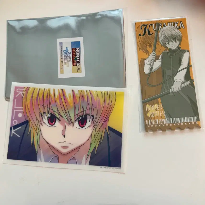 [BUNJANG] Hunter x Hunter Kurapika Acrylic Clear Postcard and Shikishi Bundle Set / 헌터x헌터 크라피카 아크릴 클리어 포스트카드 색지 일괄