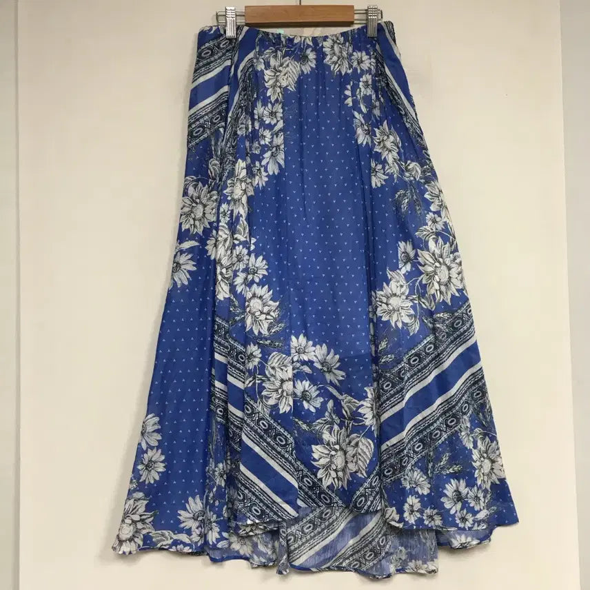 [BUNJANG] Sandro Flare Long Skirt Blue Floral / SANDRO 산드로 플레어 롱 스커트 1