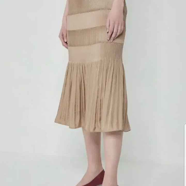 [BUNJANG] SYSTEM Pleated Mermaid Skirt Brown Size 64 / SYSTEM 시스템 플리츠 머메이드 스커트 64