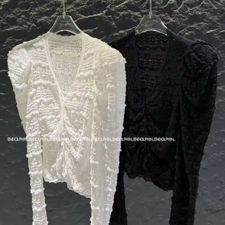 [SOLD OUT] 엔돌핀 플로럴레이스가디건 아이보리