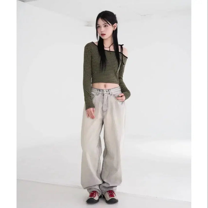 [BUNJANG] Ootj Binary One Wide Denim Pants / Ootj 도매택 바이너리원 와이드데님 팬츠