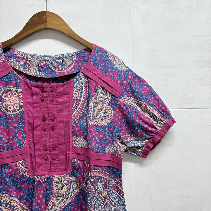 [BUNJANG] JPN Ethnic Paisley Cotton Blouse / 에스닉 페이즐리 코튼 패턴 블라우스 JPN