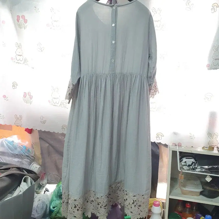 [SOLD OUT] 린넨  (  레이스 배색)   원피스
