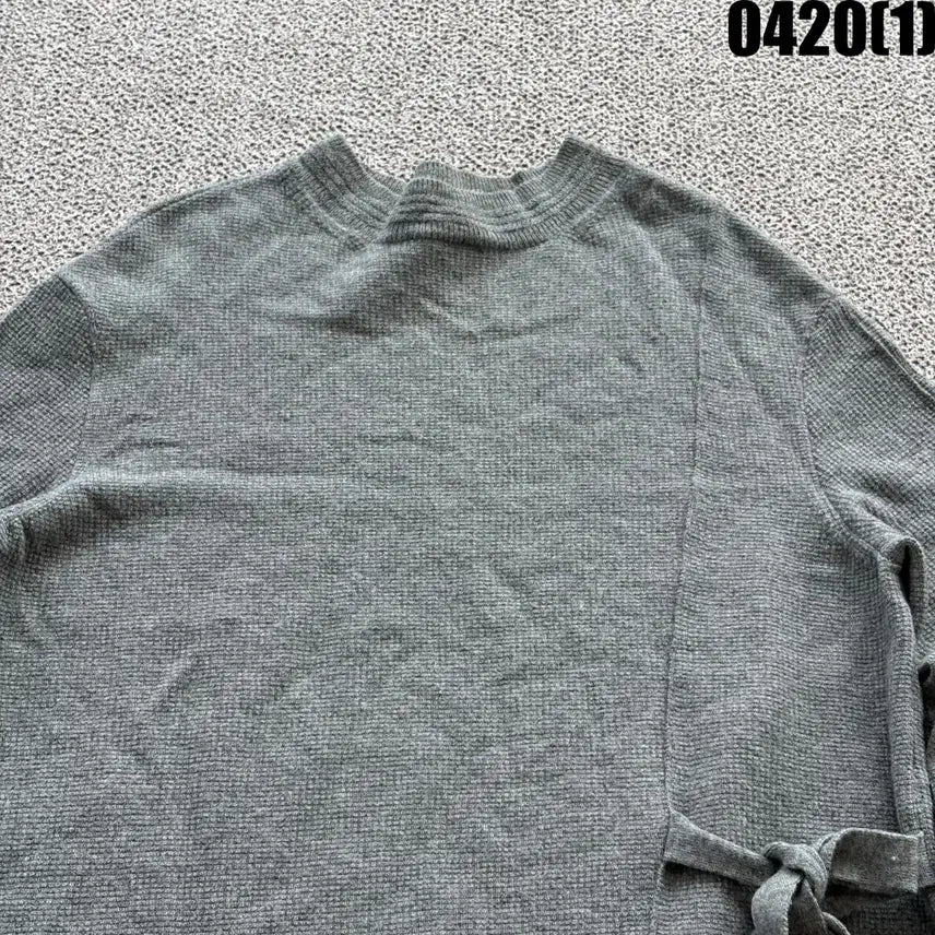 [BUNJANG] SJSJ Gray Knit Long Cardigan with Belt Set / SJSJ 회색 니트 롱 가디건 벨트 세트 90