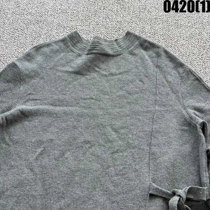[BUNJANG] SJSJ Gray Knit Long Cardigan with Belt Set / SJSJ 회색 니트 롱 가디건 벨트 세트 90