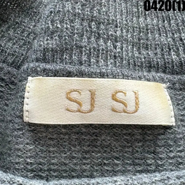 [BUNJANG] SJSJ Gray Knit Long Cardigan with Belt Set / SJSJ 회색 니트 롱 가디건 벨트 세트 90