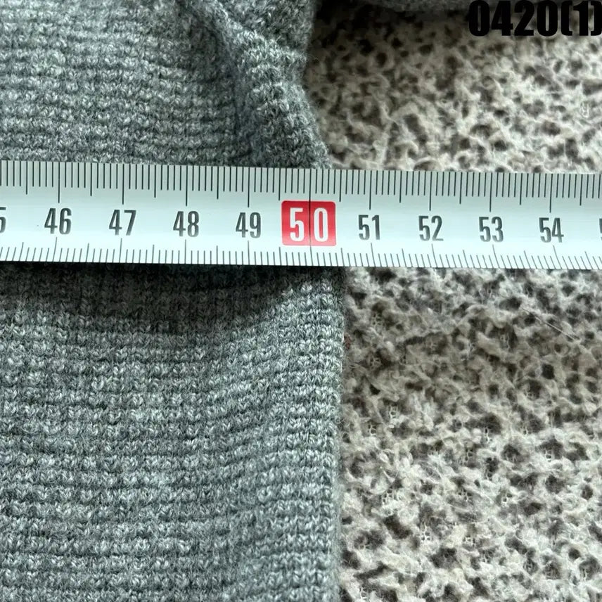[BUNJANG] SJSJ Gray Knit Long Cardigan with Belt Set / SJSJ 회색 니트 롱 가디건 벨트 세트 90