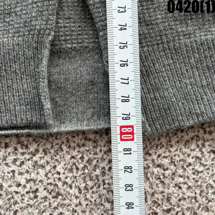 [BUNJANG] SJSJ Gray Knit Long Cardigan with Belt Set / SJSJ 회색 니트 롱 가디건 벨트 세트 90