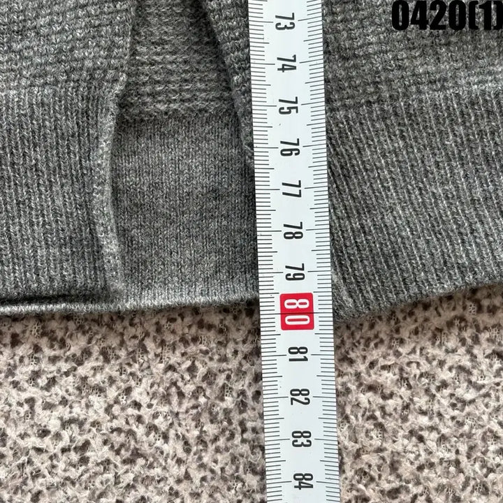 [BUNJANG] SJSJ Gray Knit Long Cardigan with Belt Set / SJSJ 회색 니트 롱 가디건 벨트 세트 90