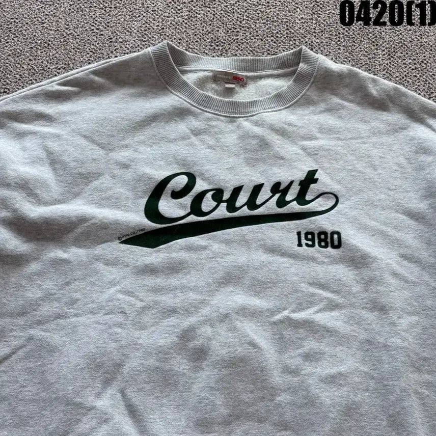 [BUNJANG] Spao Court 1980 Grey Sweatshirt / 스파오 회색 맨투맨 티셔츠 1980 M