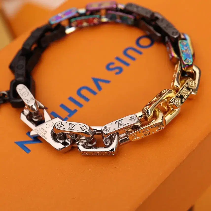[BUNJANG] LV Paradise Chain Bracelet / 파라 디즈 LV 체인 팔찌 다채로운 컬러, 클래식한 흔들림