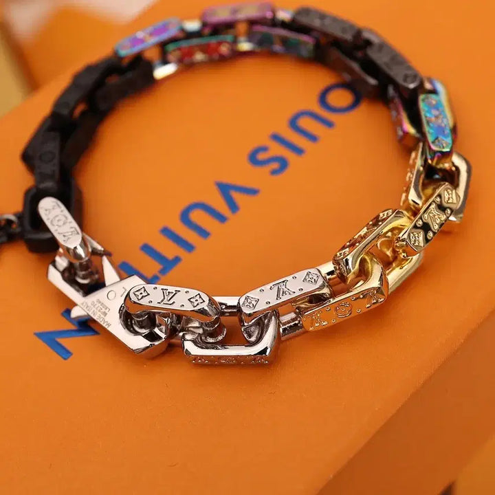 [BUNJANG] LV Paradise Chain Bracelet / 파라 디즈 LV 체인 팔찌 다채로운 컬러, 클래식한 흔들림