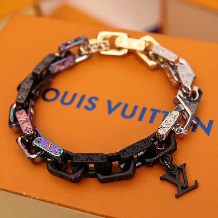 [BUNJANG] LV Paradise Chain Bracelet / 파라 디즈 LV 체인 팔찌 다채로운 컬러, 클래식한 흔들림