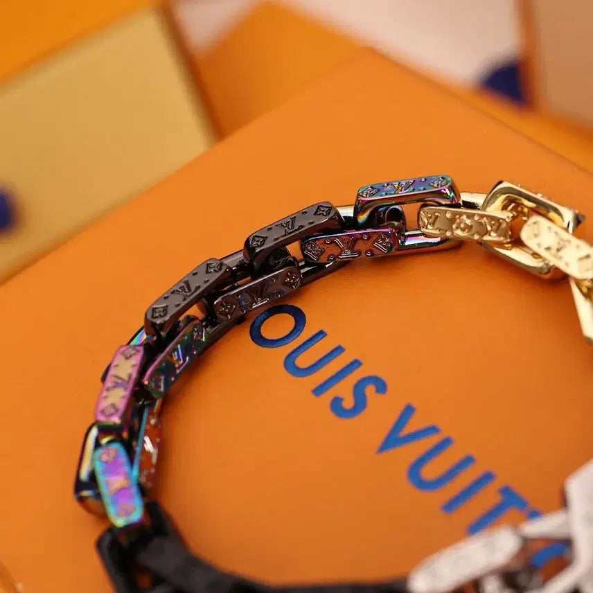 [BUNJANG] LV Paradise Chain Bracelet / 파라 디즈 LV 체인 팔찌 다채로운 컬러, 클래식한 흔들림