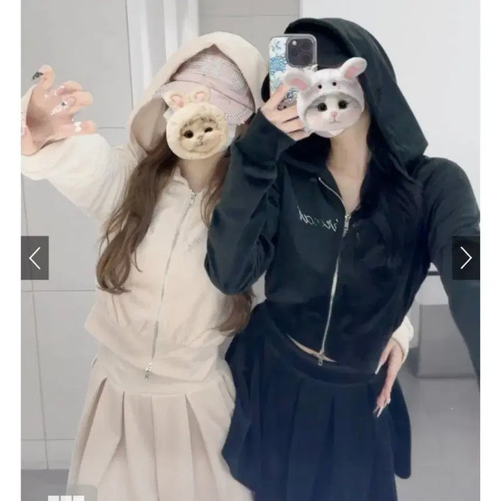 [BUNJANG] GRL Pink Hooded Zip-up Set / GRL 후드집업 셋업 핑크