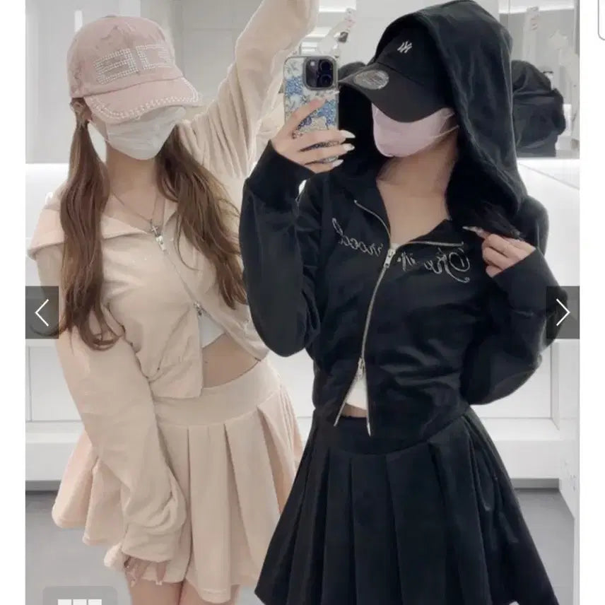 [BUNJANG] GRL Pink Hooded Zip-up Set / GRL 후드집업 셋업 핑크