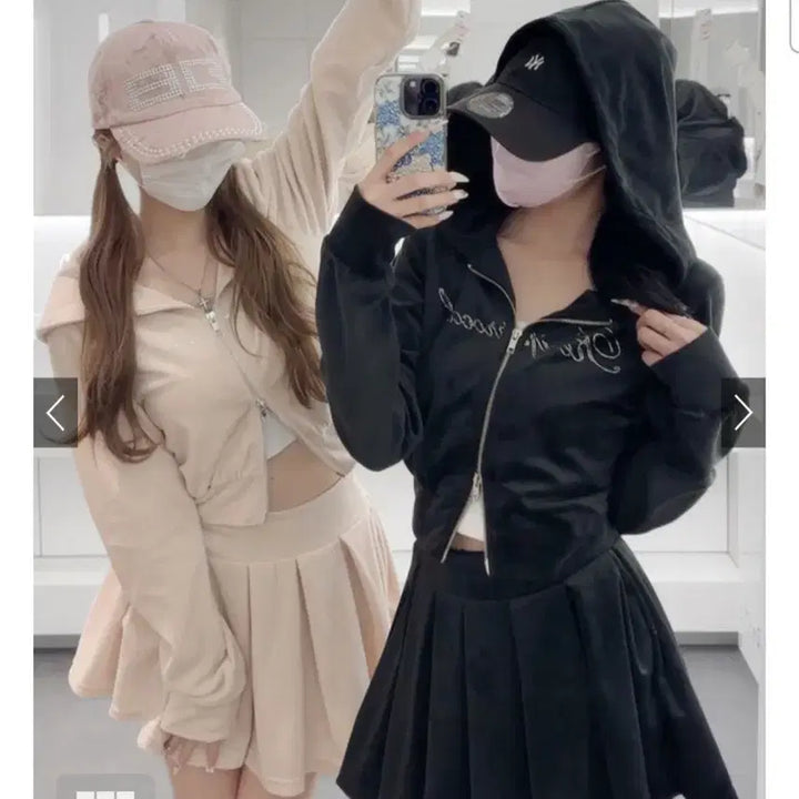 [BUNJANG] GRL Pink Hooded Zip-up Set / GRL 후드집업 셋업 핑크