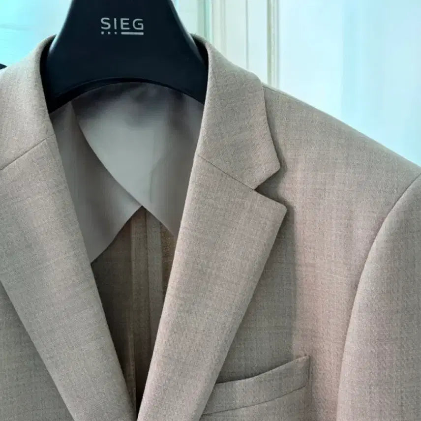 [BUNJANG] Ziek Beige Blazer Jacket / 지이크 베이지컬러 블레이저 자켓(봄여름용)103사이즈(100~103)미착