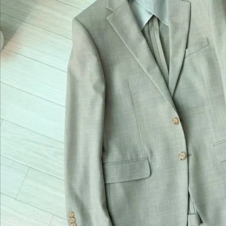 [BUNJANG] Ziek Beige Blazer Jacket / 지이크 베이지컬러 블레이저 자켓(봄여름용)103사이즈(100~103)미착