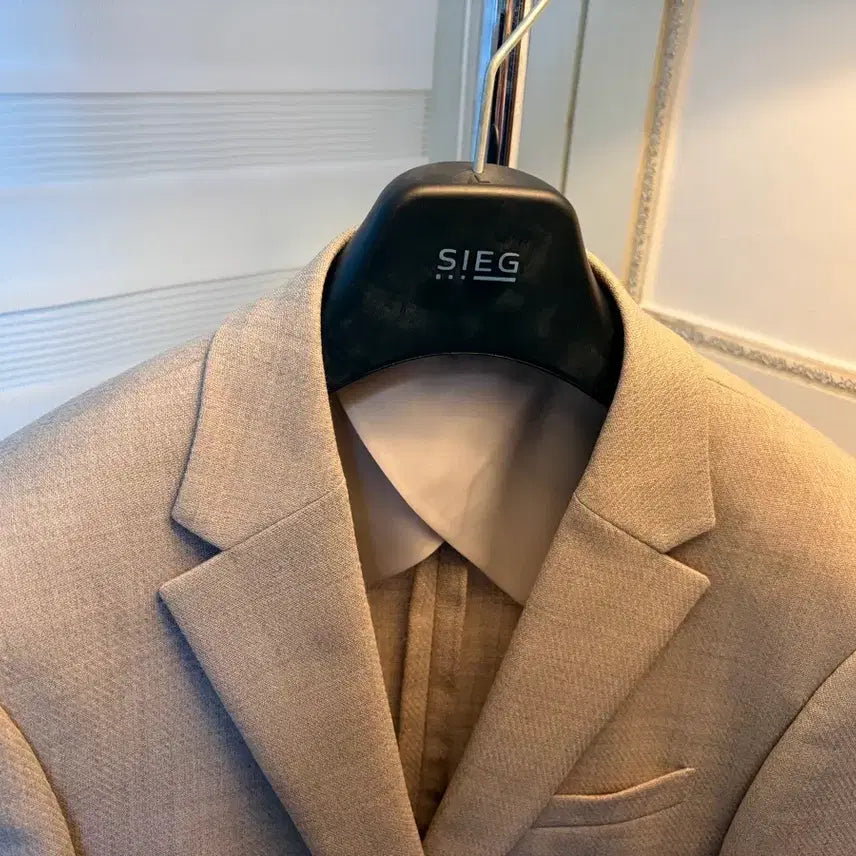 [BUNJANG] Ziek Beige Blazer Jacket / 지이크 베이지컬러 블레이저 자켓(봄여름용)103사이즈(100~103)미착