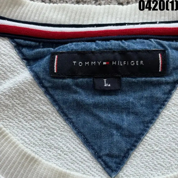 [BUNJANG] Tommy Hilfiger White Crewneck T-Shirt L / 타미힐피거 화이트 맨투맨 티셔츠 L
