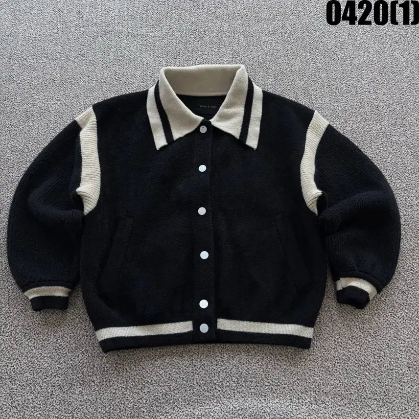 [BUNJANG] BURU N JUDY Black Varsity Jacket / BURU N JUDY 블랙 바시티 자켓 F