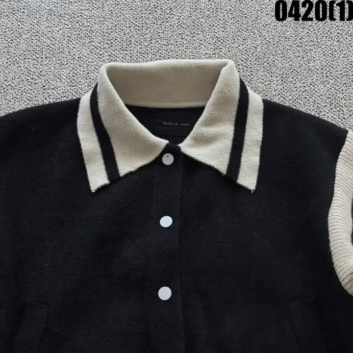 [BUNJANG] BURU N JUDY Black Varsity Jacket / BURU N JUDY 블랙 바시티 자켓 F