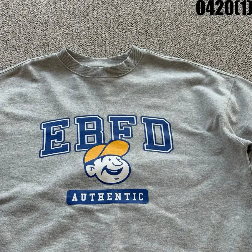 [BUNJANG] EBFO Gray M Crewneck T-shirt / EBFO 맨투맨 티셔츠 회색 M