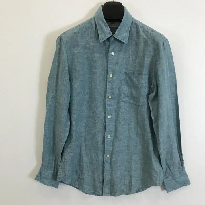 [BUNJANG] Uniqlo Premium Linen Shirt Mint Blue Size M / 유니클로 100프로 프리미엄 린넨셔츠 [M]