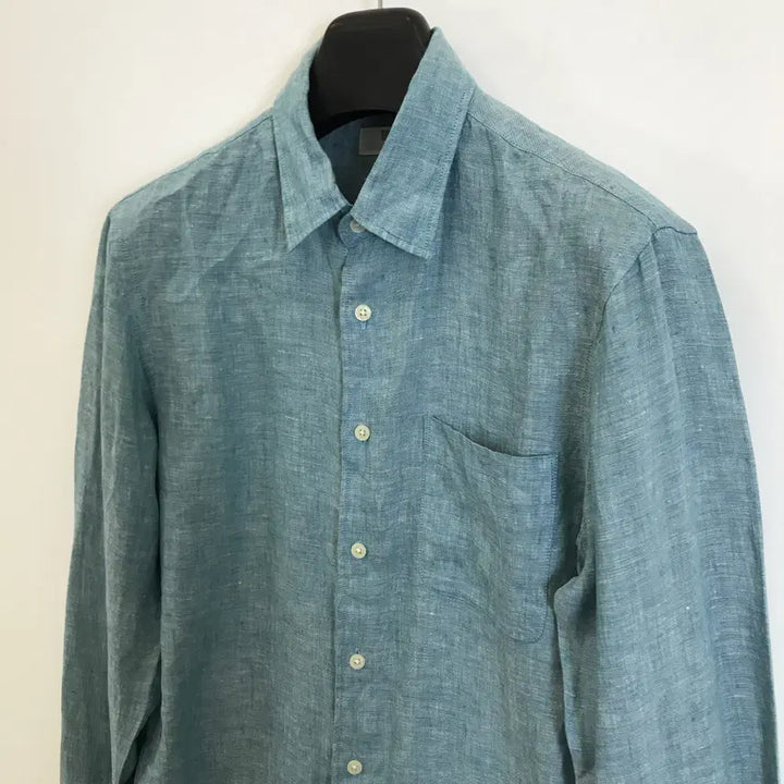 [BUNJANG] Uniqlo Premium Linen Shirt Mint Blue Size M / 유니클로 100프로 프리미엄 린넨셔츠 [M]