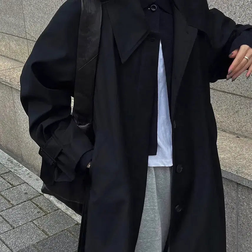 [BUNJANG] Trimingbird Single Trench Coat Black / (새상품) 트리밍버드 싱글 트렌치코트 블랙