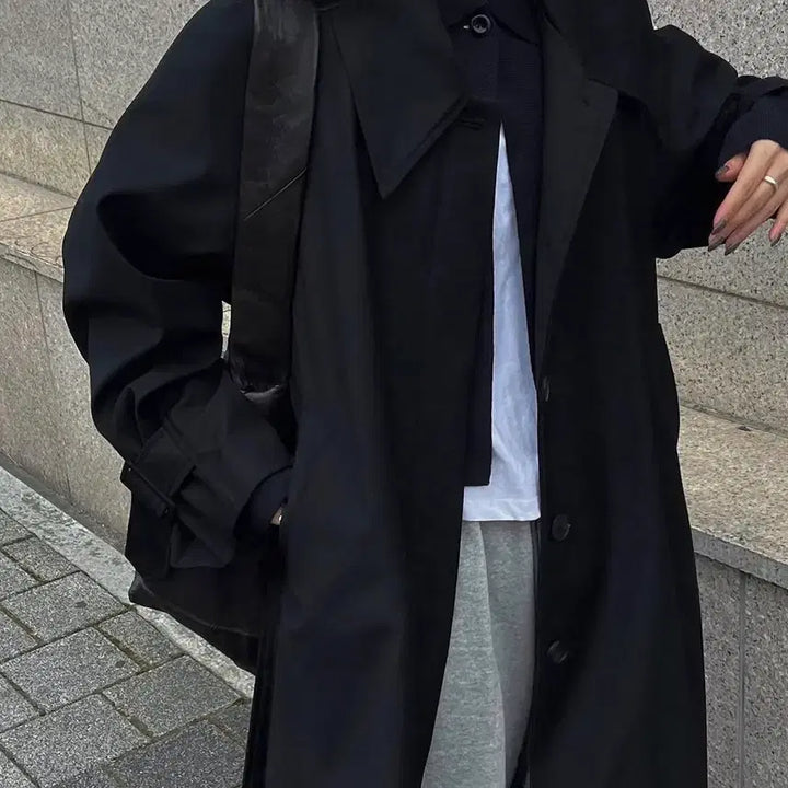 [BUNJANG] Trimingbird Single Trench Coat Black / (새상품) 트리밍버드 싱글 트렌치코트 블랙