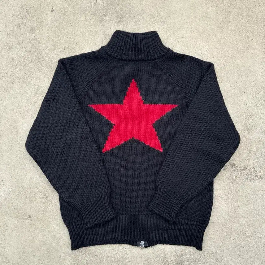 [BUNJANG] Japanese Vintage Wool 100% Zip-Up Sweater &