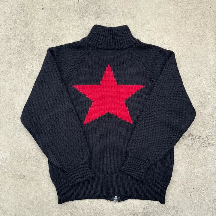 [BUNJANG] Japanese Vintage Wool 100% Zip-Up Sweater &