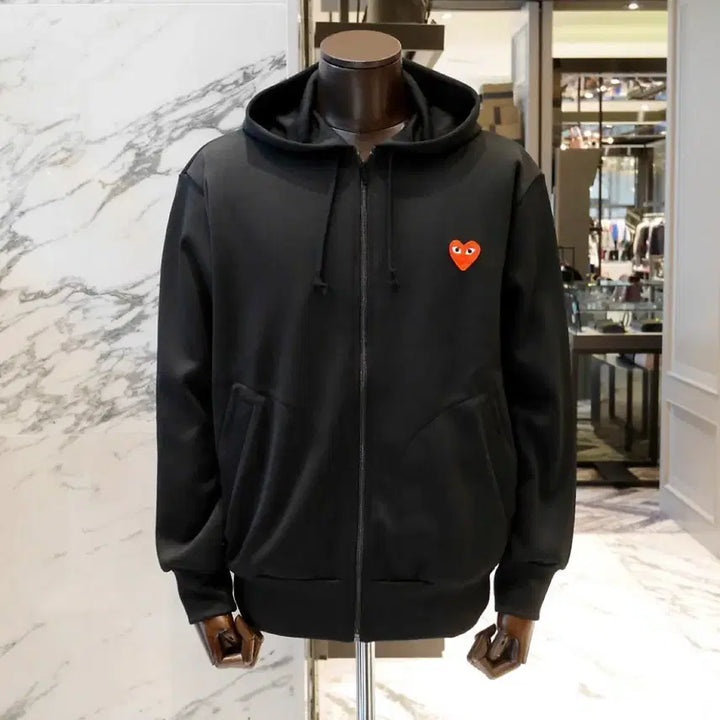 [BUNJANG] Comme des Garcons Red Emblem Hooded Zip-up / 꼼데 레드와펜 후드집업