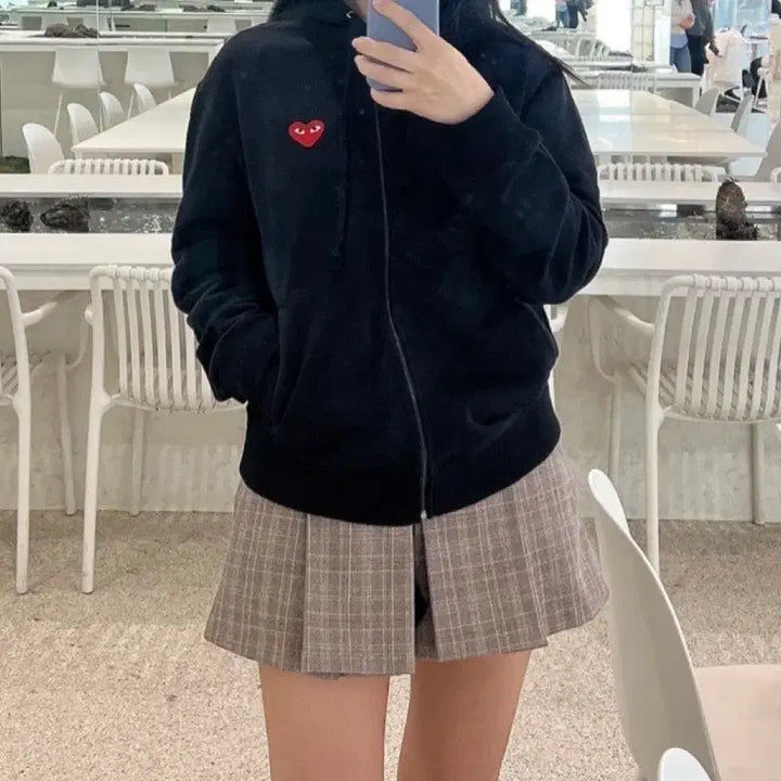 [BUNJANG] Comme des Garcons Red Emblem Hooded Zip-up / 꼼데 레드와펜 후드집업