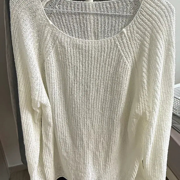 [BUNJANG] You Enough See-Through Knit Long Sleeve Top / 유이너프 시스루니트 (여리여리핏) 여름 니트