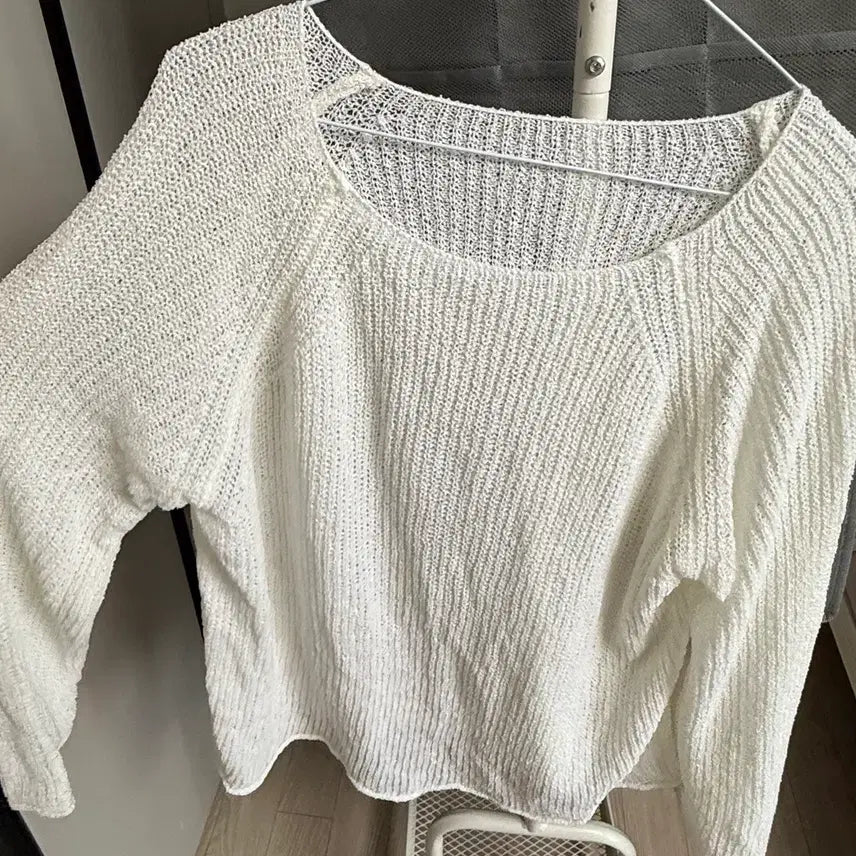 [BUNJANG] You Enough See-Through Knit Long Sleeve Top / 유이너프 시스루니트 (여리여리핏) 여름 니트