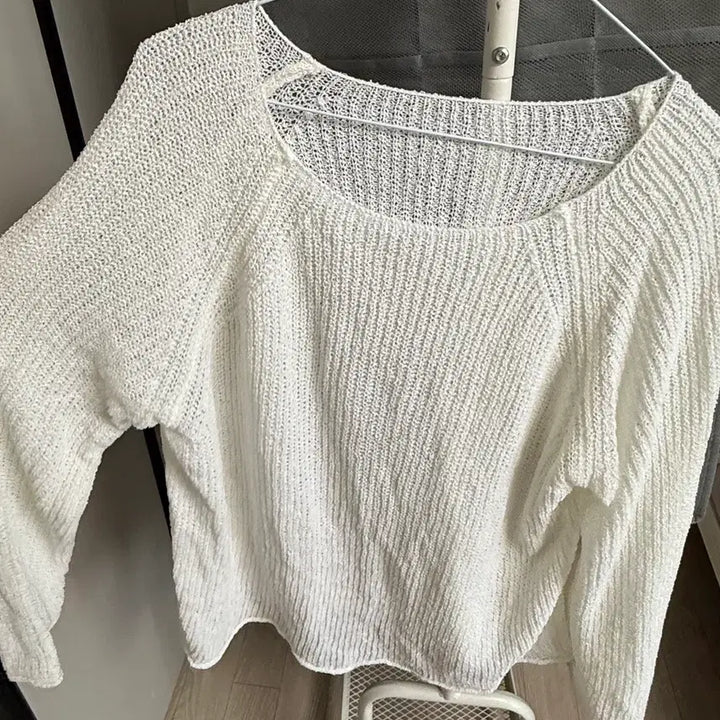 [BUNJANG] You Enough See-Through Knit Long Sleeve Top / 유이너프 시스루니트 (여리여리핏) 여름 니트
