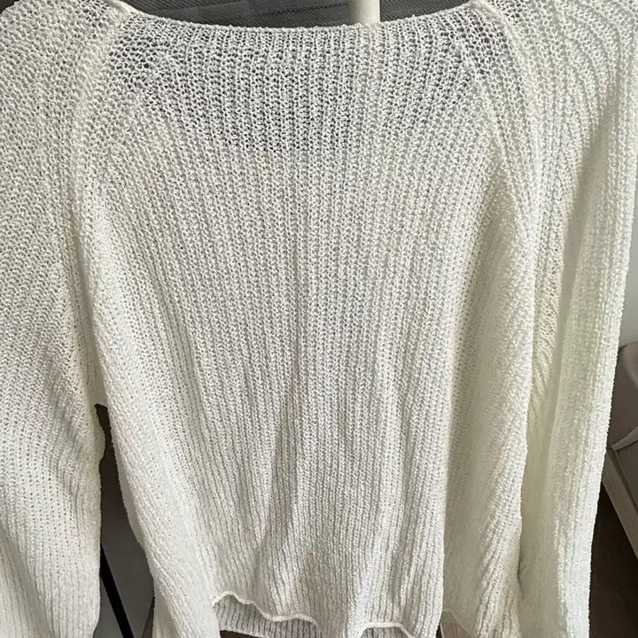 [BUNJANG] You Enough See-Through Knit Long Sleeve Top / 유이너프 시스루니트 (여리여리핏) 여름 니트