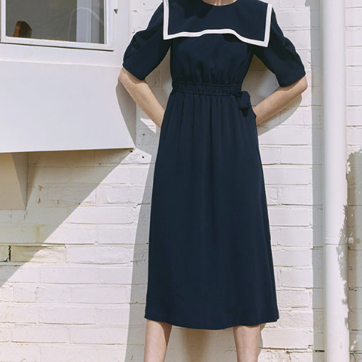[BUNJANG] MaisonYS Blanc Maxi Dress Navy / 메종와이에스S BLANC 맥시드레스 새거  정가 19만원대