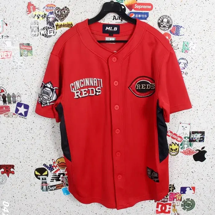 [BUNJANG] MLB Cincinnati Reds Patch Baseball Jersey RD / 남성95 / MLB 신시내티 레즈 패치 야구저지RD 26-124