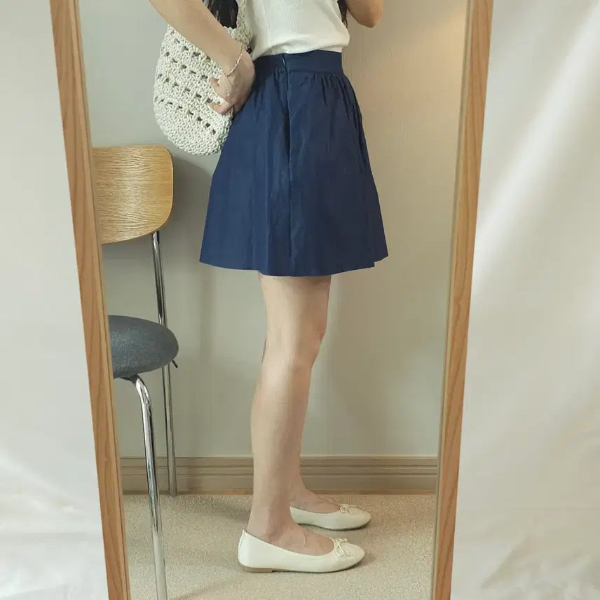 [BUNJANG] (F)르누보 여성 A라인 미니 스커트 플레어 뒷밴딩 W3085 / (F)르누보 여성 A라인 미니 스커트 플레어 뒷밴딩 W3085