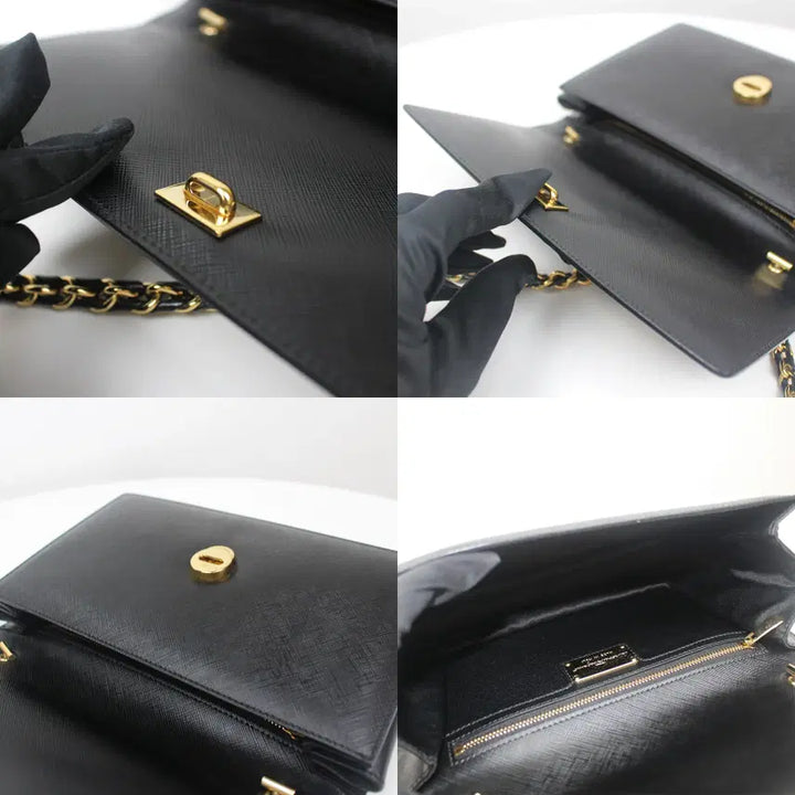 [BUNJANG] Ferragamo Vara Bow Ginny Gold Chain Crossbody Bag / [중고명품다올] 페라가모 바라 보우 지니 금장 체인 크로스백