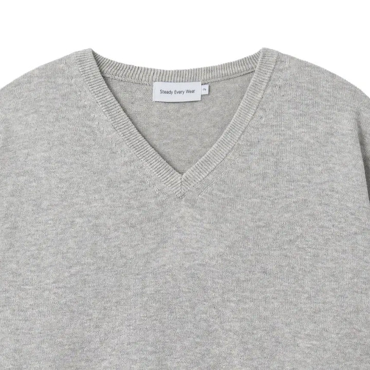 [SOLD OUT] [2] 스테디에브리웨어 sew 코튼 브이넥 니트 화이트 멜란지