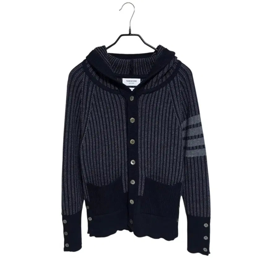 [BUNJANG] Thom Browne 4-Bar Hooded Knit Cardigan / 톰브라운 4바 후드 니트 가디건