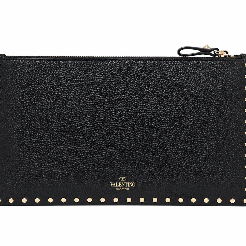 [BUNJANG] Valentino Rockstud Black Leather Clutch / [라온명품 LUX] 발렌티노 락스터드 블랙 레더 클러치