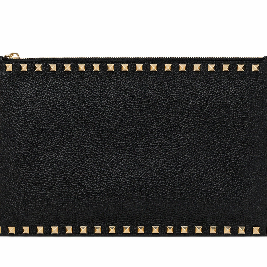 [BUNJANG] Valentino Rockstud Black Leather Clutch / [라온명품 LUX] 발렌티노 락스터드 블랙 레더 클러치
