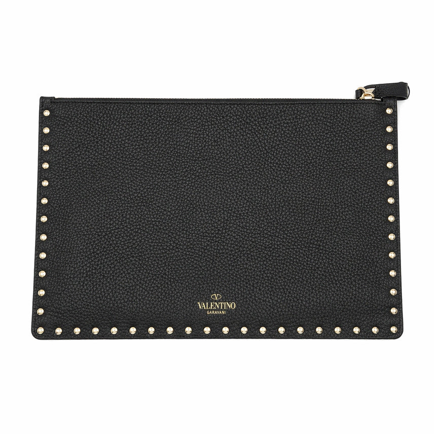 [BUNJANG] Valentino Rockstud Black Leather Clutch / [라온명품 LUX] 발렌티노 락스터드 블랙 레더 클러치
